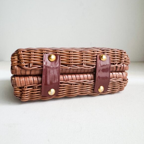 Stein Vintage Woven Basket Structured Small Handbag - Picture 8 of 8